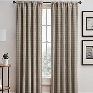 Diamond 108-Inch Rod Pocket/Back Tab Window Curtain Panel in Charcoal (Single)